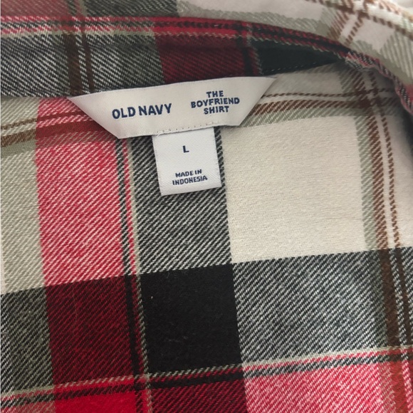 Old Navy Red and Black Plaid Shirt - Picture 2 of 2